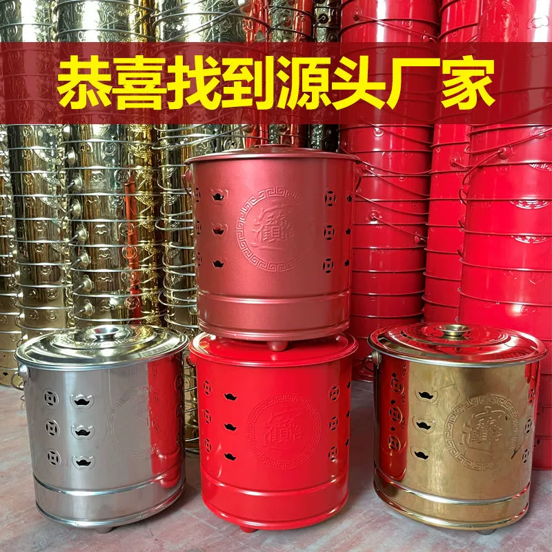 Weng Kai сжигает золотые бочки дома, изготовлены из нержавеющей стали