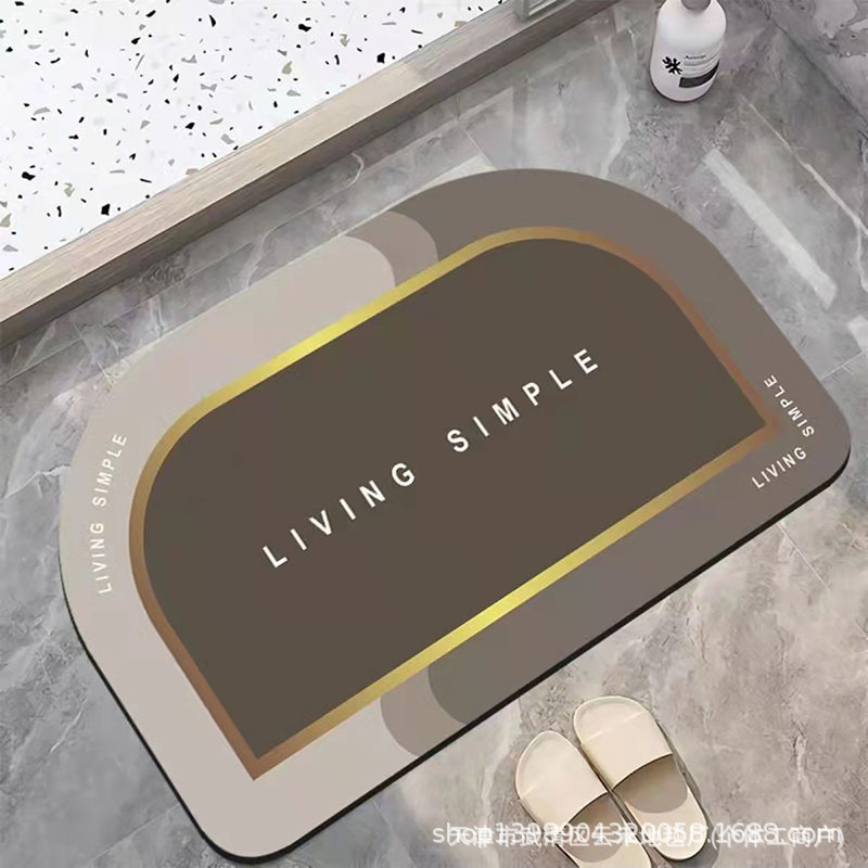 Transfronterizo simple almohadilla de suelo de baño de barro de diatomeas resistente al deslizamiento absorción de agua almohadilla de inodoro puerta de inodoro almohadilla de pie antisucia