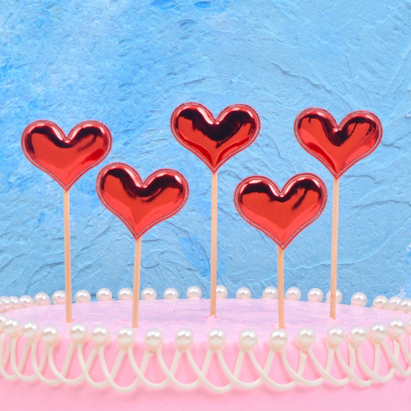 Cake topper heart picks, assorted red/rose and mixed sets, multiple pack sizes (70–100 pcs)