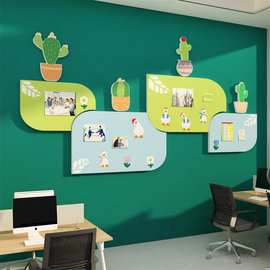 批发仙人掌留言公告示栏照片展示板办公室墙面装饰企业文化公司背