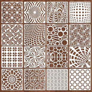 Cross-Border Amazon Geometric Texture Stencil DIY Hollow Painting Template Spray Stencil Wall Wood Veneer Decoration