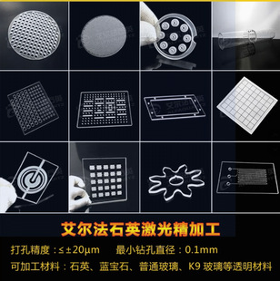 Quartz Glass Sheet, High Temperature Resistant, High Light Transmittance, Grooved and Perforated, Laser Precision Micro-Hole Special-Shaped Sheet, Optical Grade Material