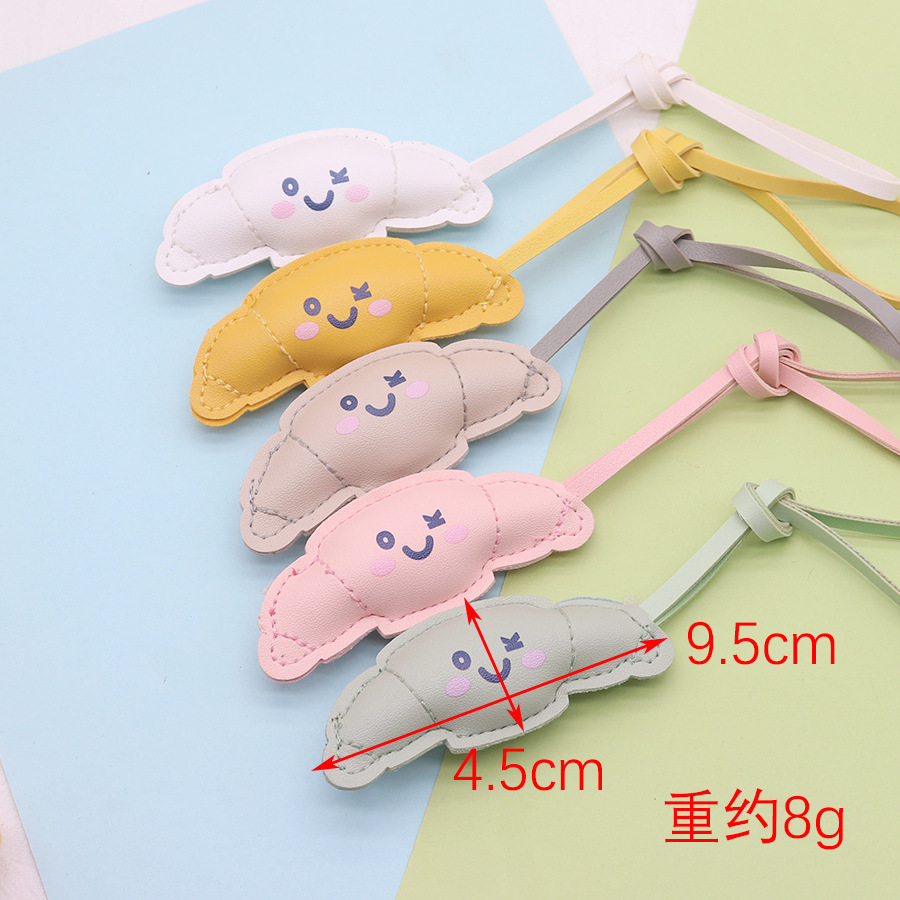 Cross-border Jellycat serie PU croissant de cuero pan tostado serie de alimentos accesorios de bricolaje llavero