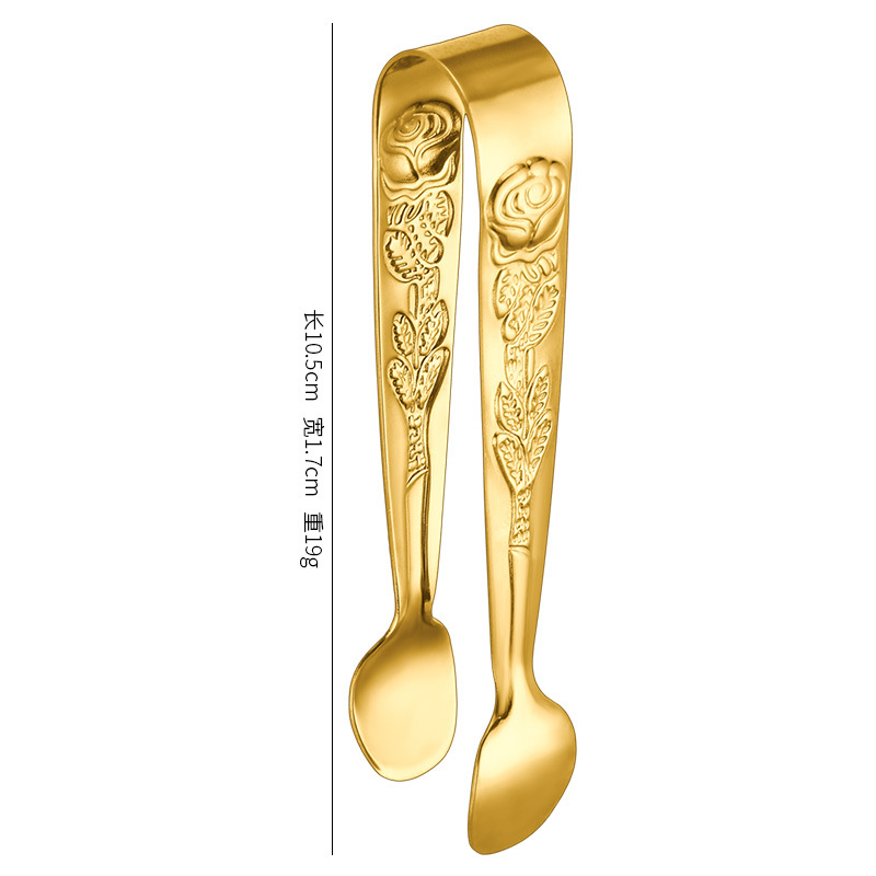 Cruz-frontera 304 de acero inoxidable Rosa patrón de azúcar clip en stock engrosada mini clip de alimentos bar clip de hielo