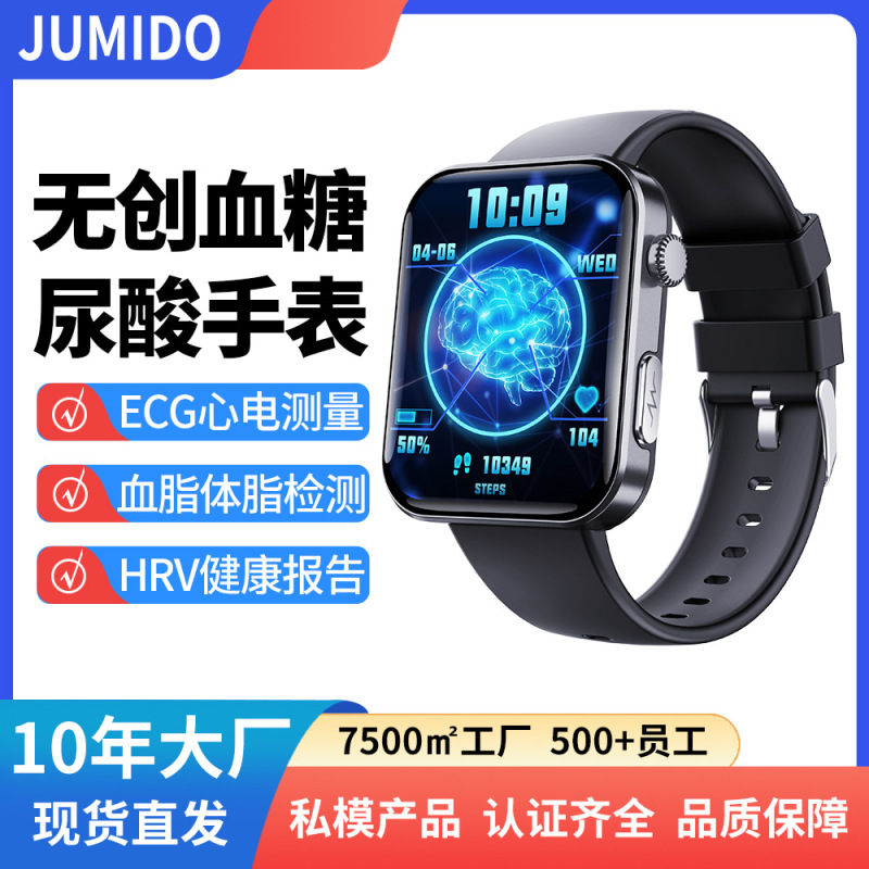 Cross-Border F300 Smart Watch Sos Fall Alarm Ecg Electrocardiogram Heart Rate Blood Pressure Uric Acid Health Monitoring Watch