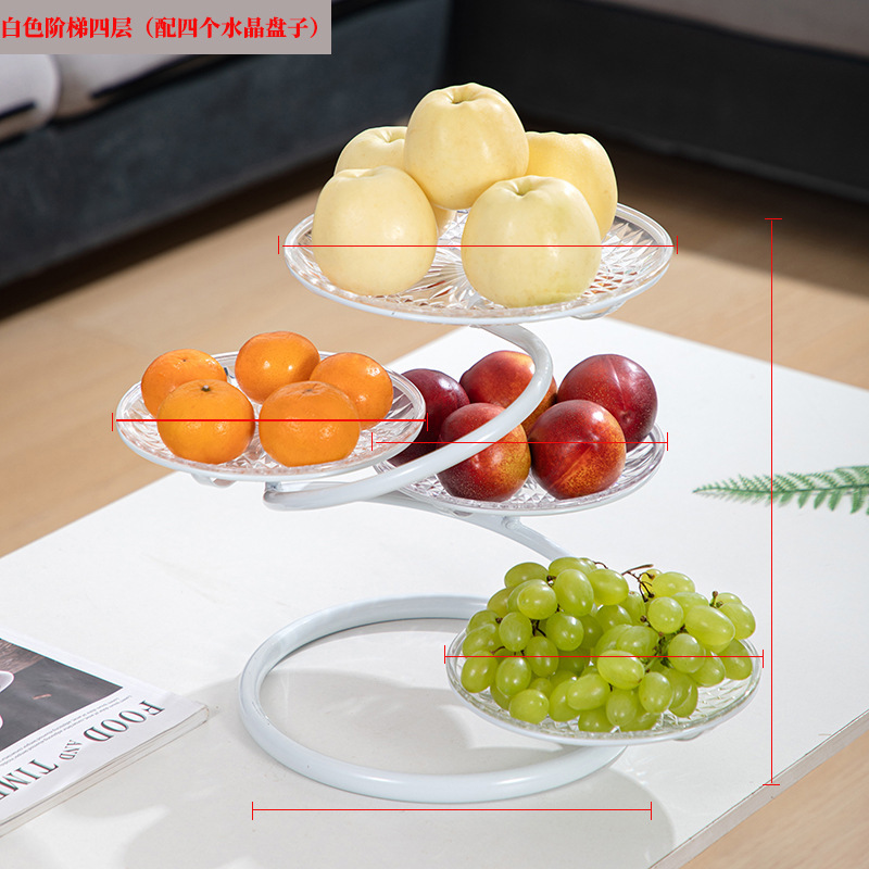 Plato de frutas de hierro forjado gancho de plátano sala de estar casera canasta de frutas de lujo ligera mesa de comedor dulces bocadillos plato