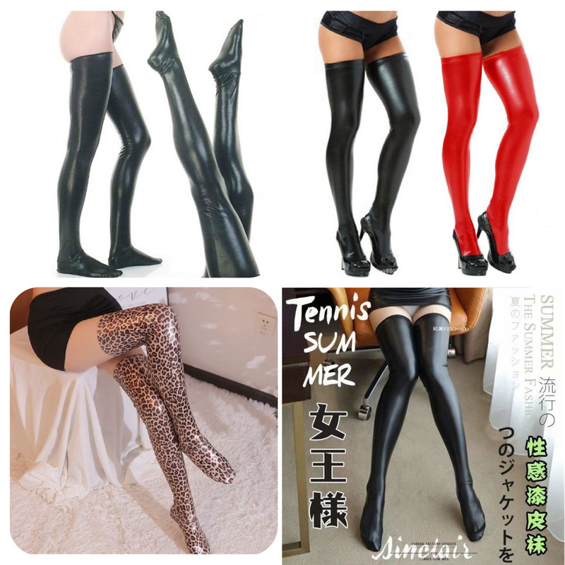 Patent Leather Rubberized Sexy Elastic Stockings Black and Red Leather Socks Patent Leather Socks Sexy Supplies Bondage Wholesale Patent Leather Rubberized Sexy Elastic Stockings Black and Red Leather Socks Patent Leather Socks Sexy Supplies Bondage Wholesale