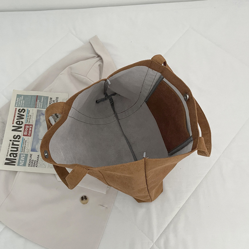 Bolso tote de pana vintage estilo chic, bolso grande de hombro para verano, retro, para estudiantes image 5