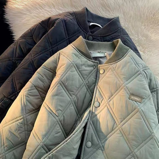 Cotton-padded jacket Men's Korean-style Hong Kong-style Ins Jacket Spring Autumn and Winter Loose Loose Student Jacket Short Cotton-padded Jacket for Couple