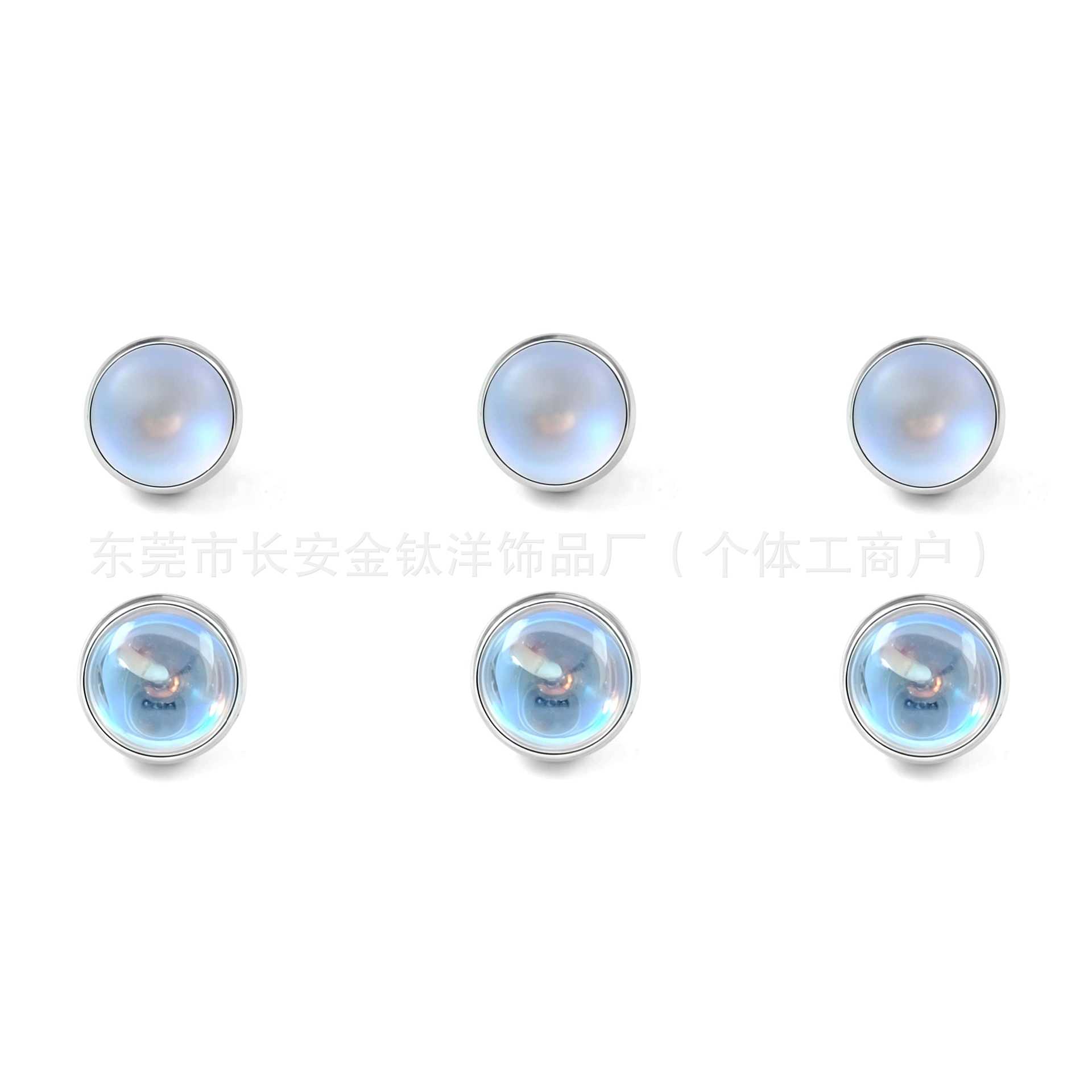 F136 Titanium Edged Moonstone Frosted Opal Lip Nail Tongue Nail Nose Nail Ear Nail G23 Titanium Alloy Piercing Jewelry detail image 8