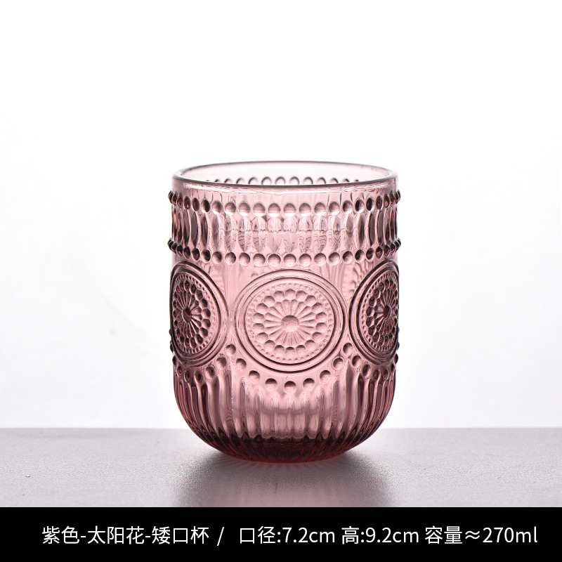 Copa de rayas verticales de vidrio retro europeo, copa de vino tinto, copa de postre alto de helado, copa de vino de frutas de uva de champán casero