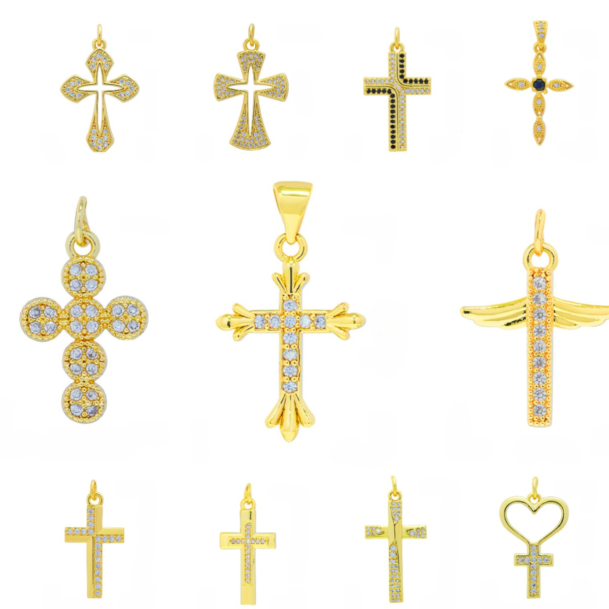 6g Weight Pendant Jewelry Making Type 25*17mm Jewelry Making Size Zircon Inlay Material DIY Jewelry Accessories Classification 1 Piece Quantity Copper Material Cross Pattern Plating Design Simple Style Style 1 Piece 25*17mm Copper Zircon Cross Pendant 无