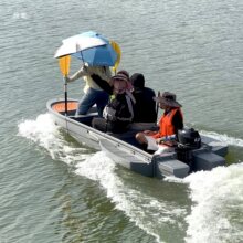 三节折叠船车载便携塑料船拼叠船pe船小船钓鱼船路亚船折叠船渔船