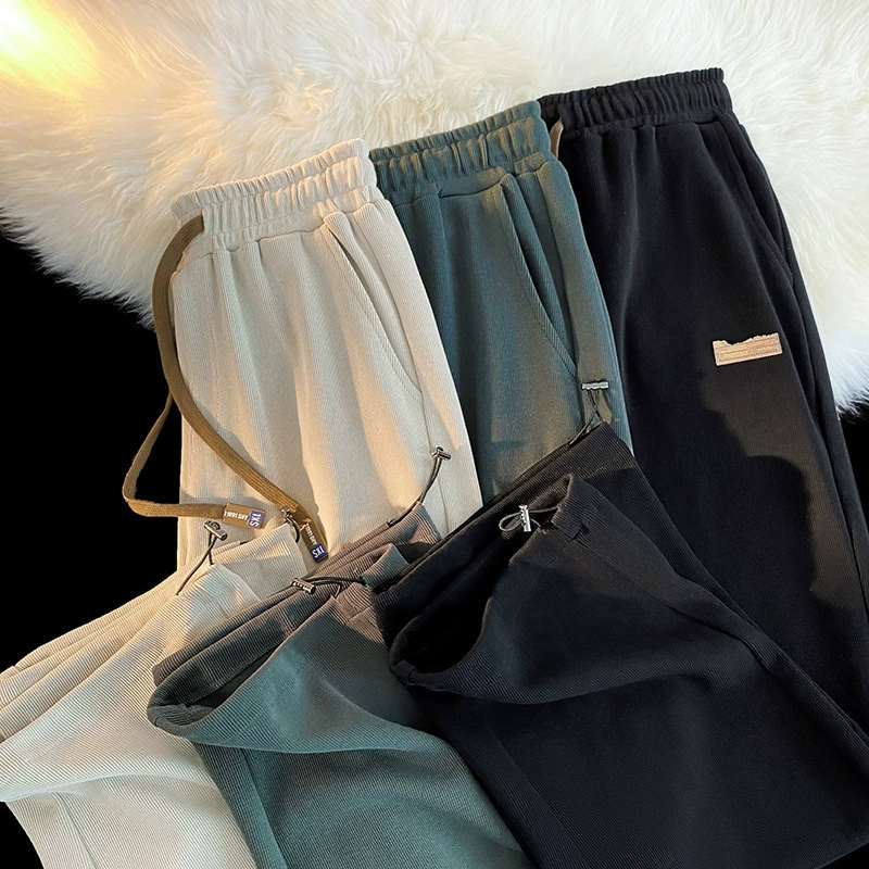 Демисезонные трендовые спортивные повседневные брюки, oversize, свободный прямой силуэт
