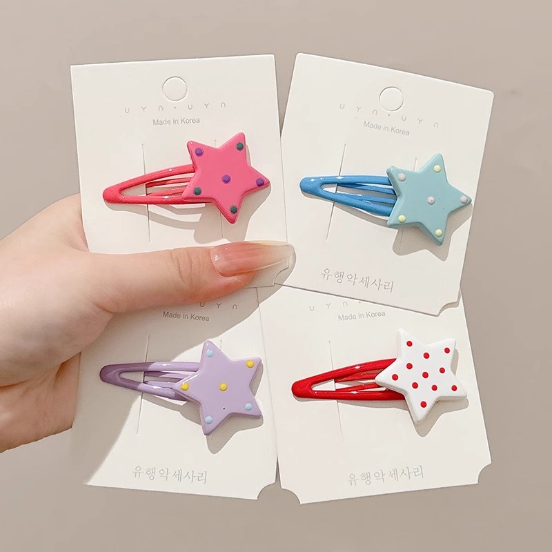 Nuevo clip de punto de onda de dopamina de color adorable cabello de niña frangeo clip lateral clip clip de cabello de estudiantes adornamiento para el cabello