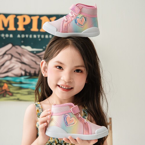 Children's cloth shoes high-top spring and autumn girls 'shoes cute princess shoes non-slip casual skate shoes shell toe sneakers