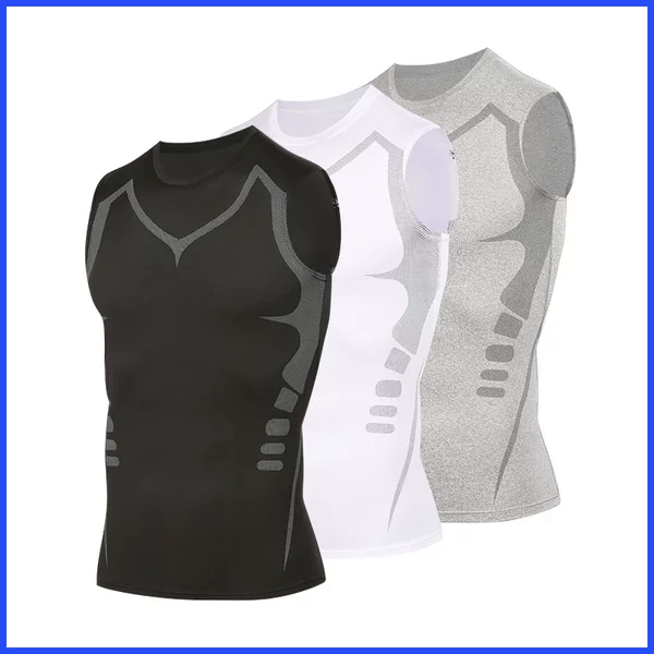 Cross-Border Quick-Drying Vest Men's Vest Sports Tights Super Elastic Breathable Sweat-Absorbent Outdoor Running Fitness Clothing Short-Sleeved Summer
