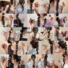 高弹力韩式高马尾设计感高级感复古2025新款发圈氛围感简约电话线