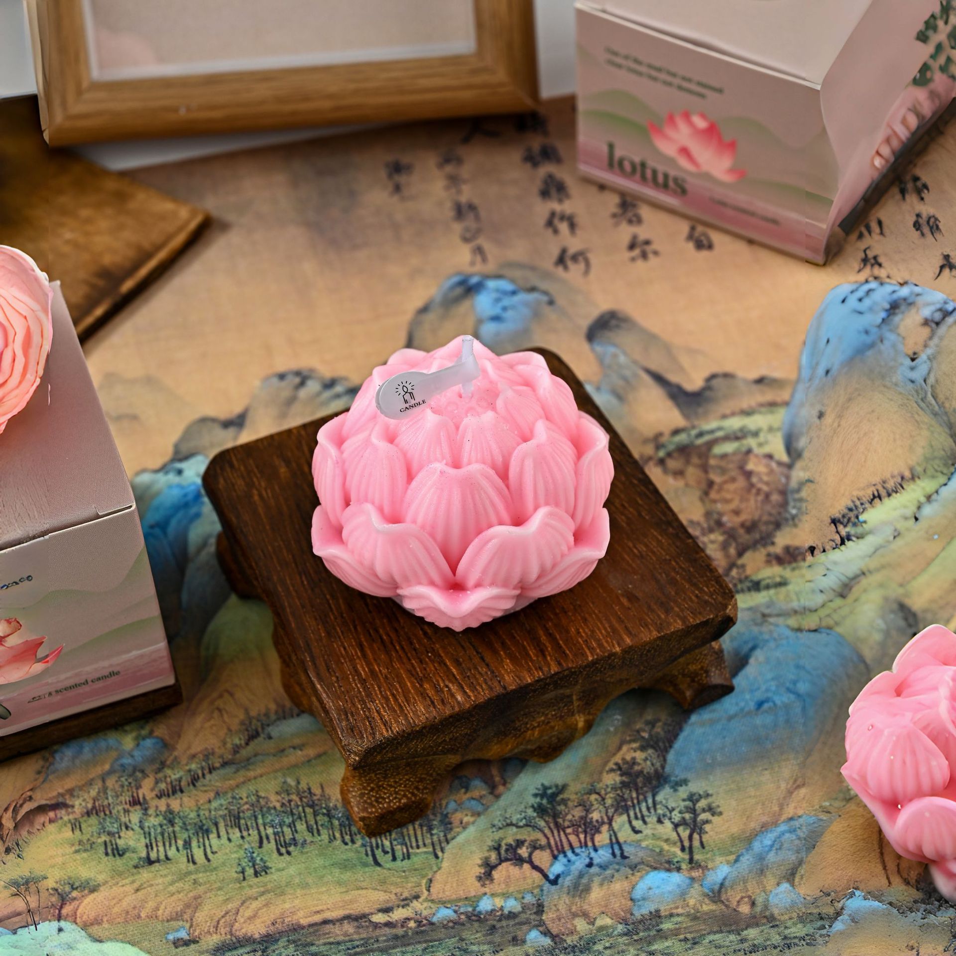 幸運の蓮の香りのキャンドル中国風の雰囲気のギフト装飾品装飾ホーム手作り蓮の形のワックス