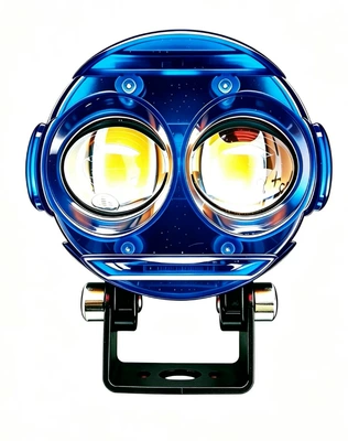 Dual-Eye Waterbird Spotlight for Motorcycles and Electric Vehicles, Led High-Brightness Waterproof Modified Mini Spotlight (Motorcycle headlights, headlights) - single-pack-waterfowl-eyes-blue-cover