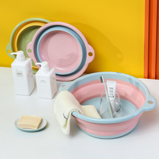 Custom Plastic Folding Washbasin Factory Wholesale Retractable Student Face Laundry Foot Washing Basin Household Vegetable Washing Basin