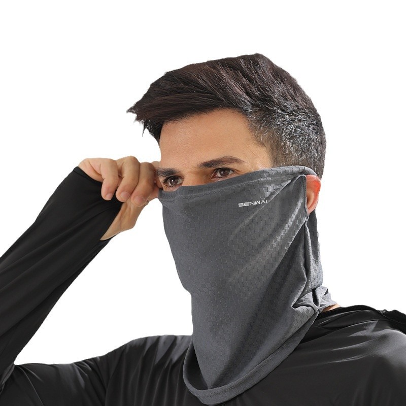 센와이 여름 아이스 실크 스카프 남성용 선 셰이드 페이스 스카프 넥 커버 풀 페이스 남성용 남성용 페이스 마스크 사이클링 선크림 마스크