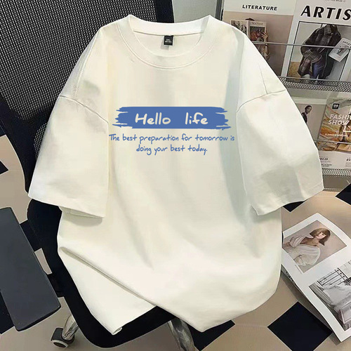 High-end trend men's wear printed cross-border t-shirt 2026 summer Korean style new casual short-sleeved fashion brand clothes for men