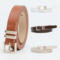 New alloy small needle buckle slim waist belt with minimalist decoration, luxury and high-end feel, matches dresses and jeans for women