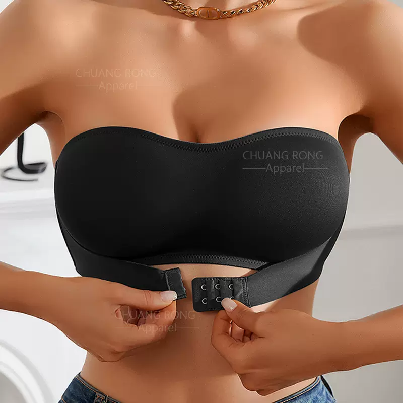 性感前扣无钢圈文胸防滑聚拢上托女士美背薄款透气女士抹胸型内衣