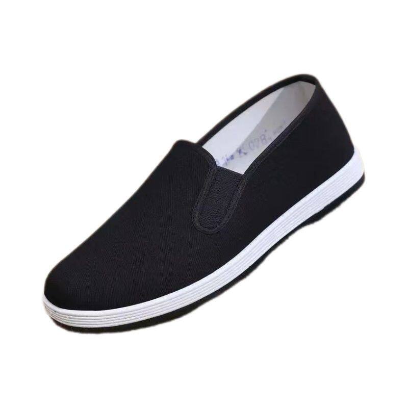Giày vải nam thủ công cổ thấp đế mềm chống trượt, gót thấp 1-3 cm — Giày vải ngải cứu Y [hộp], Giày vải ngải cứu Y - Đế vàng [Hộp]