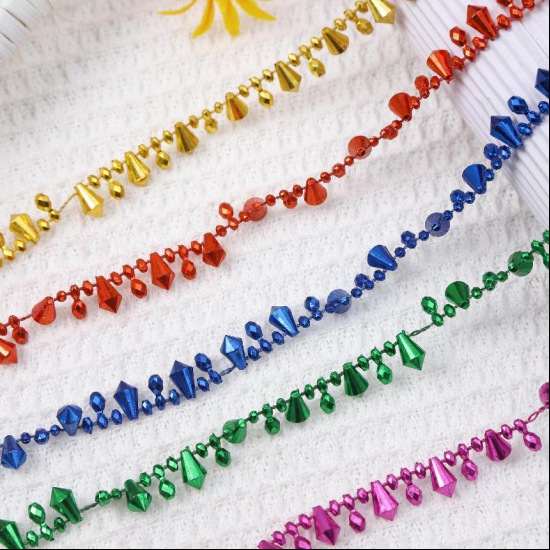 亚马逊热卖电镀塑料多色水滴项链圣诞节狂欢派对装饰品节日批发