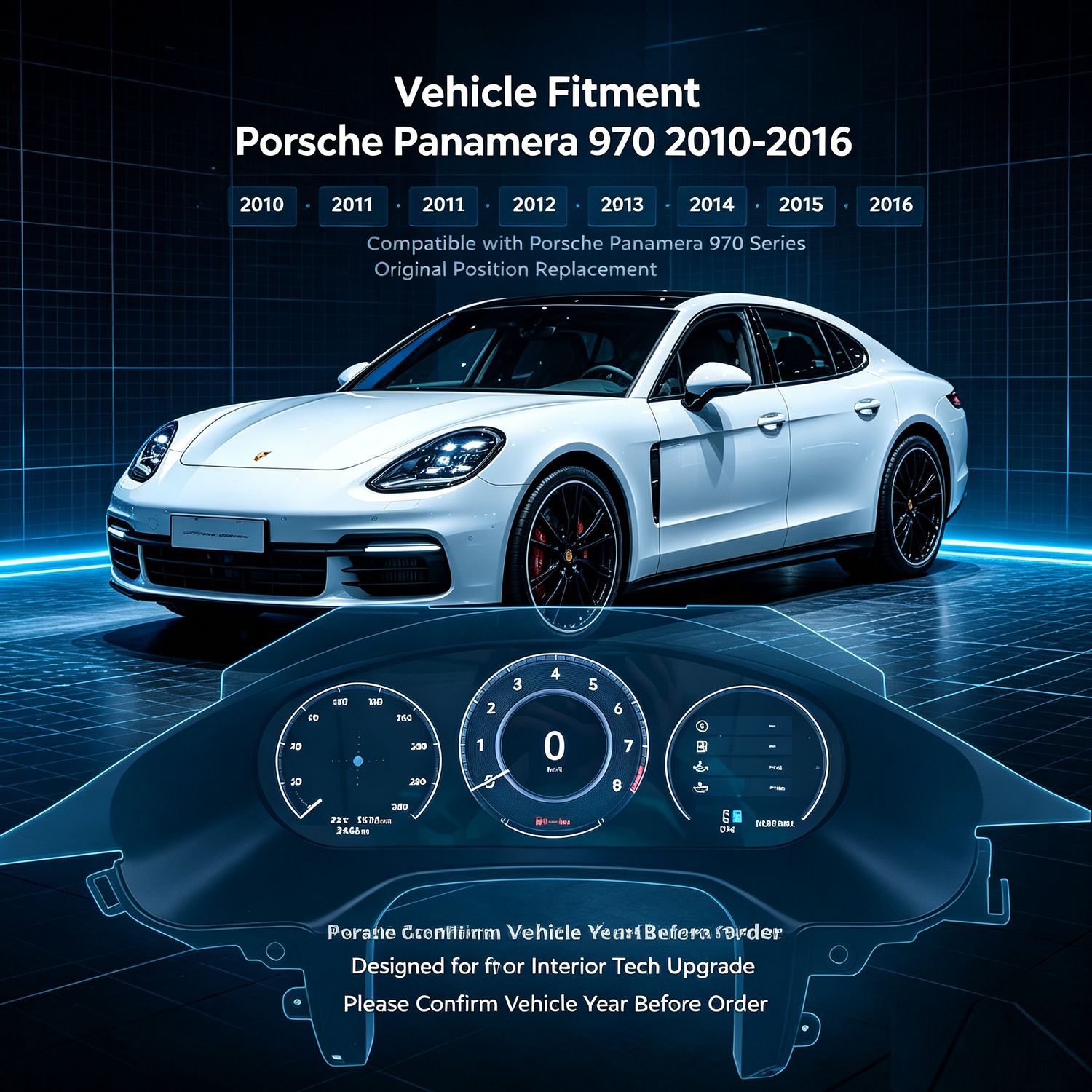 Suitable for Porsche Panamera 970 Full Lcd Instrument Panel 12.3inch Non-Destructive Upgrade and Modification Digitalization