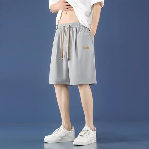 Summer Men's Ice Silk Shorts Men's Quick-Drying Sporty Loose Trendy Brand Five-Pocket Pants Fashionable Casual Pants