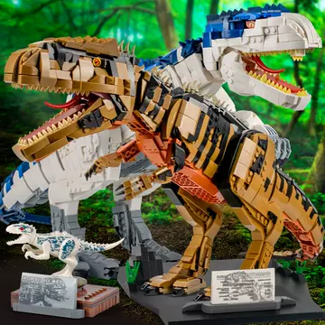 A gift package for a dinosaur park building block Tyrannosaurus Rex Jurassic Velociraptor puzzle boy toy - ShopShipShake