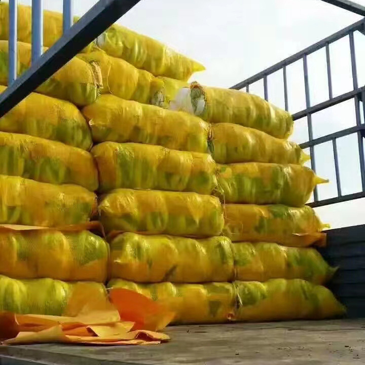 Bolsa de malla amarilla trenzada bolsa de maíz frijol reutilizable bolsa de malla de verduras papas calabaza bolsa de malla de verduras