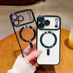 适用iPhone17PROMAX透明磁吸CD纹手机壳苹果16液态TPU软保护套15