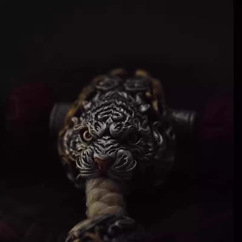 Tiger Roar Three-Way White Tiger Chinese Style Cultural Art Bracelet Accessories DIY Jewelry Dragon Spacer Beads Connector Accessories