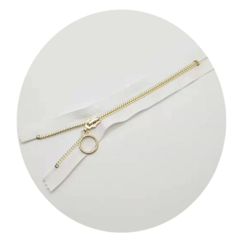 Luggage hardware accessories wholesale metal copper teeth with lock file pull cloth metal teeth zipper wholesale