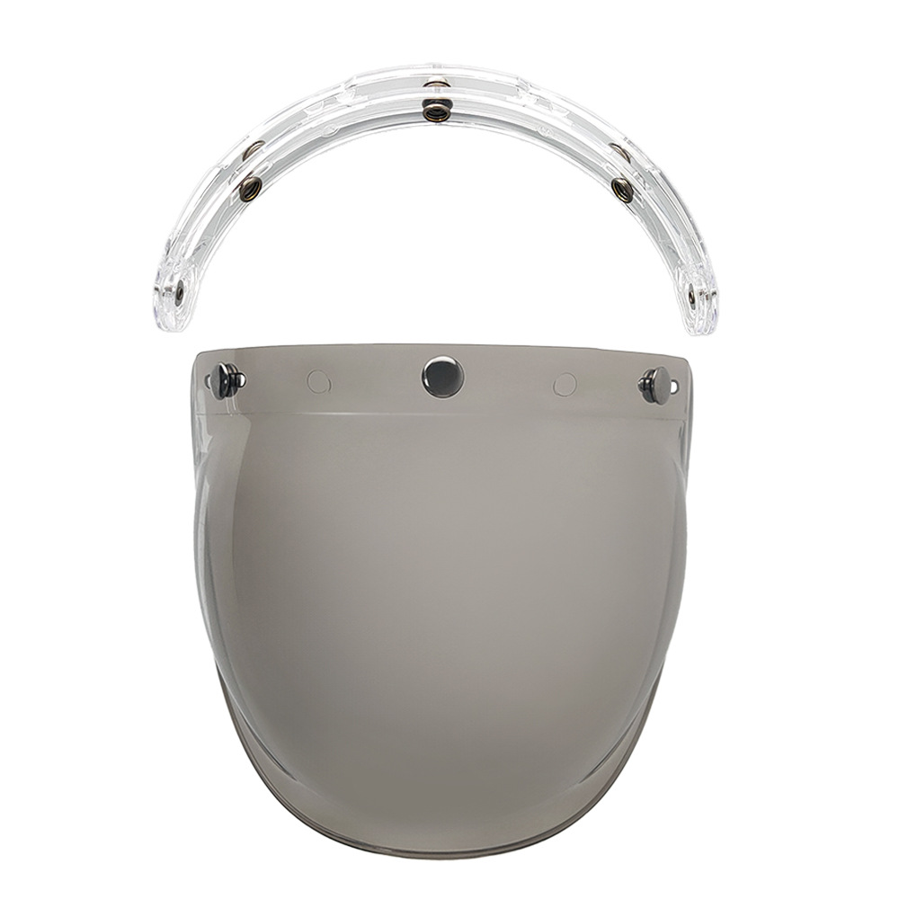 Helmet Bubble Lens Curved Three-Button Electroplating Motorcycle Retro Helmet Mirror Guard Uv Protection Sun Protection