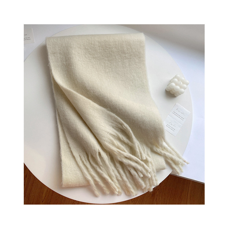 Solid Color Thickened and Extended Scarf for Women, 2026 Autumn and Winter New Korean Style, Versatile Winter Shawl for Students, Pink