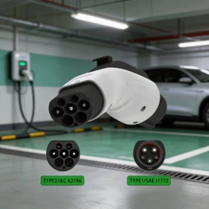 European Standard to American Standard Charging Adapter New Energy Vehicle Type2 to Type1 Car Charging Adapter