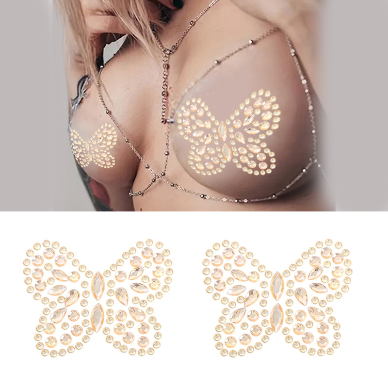 Venta caliente pegatinas de pecho sexy bikini pegatinas de pecho equipo de carnaval transfronterizo decoraciones navideñas damas Chest patch