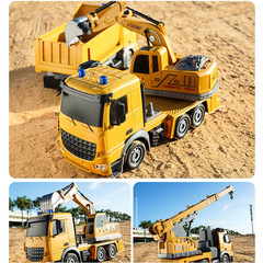 Best-selling cross-border Amazon 2.4G remote control engineering concrete mixer truck excavator simulation model boy's toy