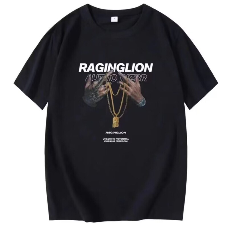 European Station Summer Wear Men's mercerized cotton Short-sleeved T-shirt Letter Casual Simple Trend Half-sleeved Crewneck Plus Size European Station Summer Wear Men's mercerized cotton Short-sleeved T-shirt Letter Casual Simple Trend Half-sleeved Crewneck Plus Size