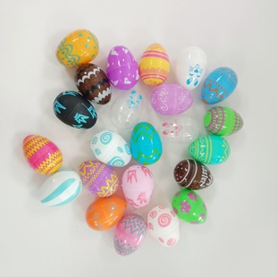 Factory Direct Sales Easter Plastic Painted Egg Open Eggshell Children's Gashapon Holiday Decoration Egg Toy Set Egg
