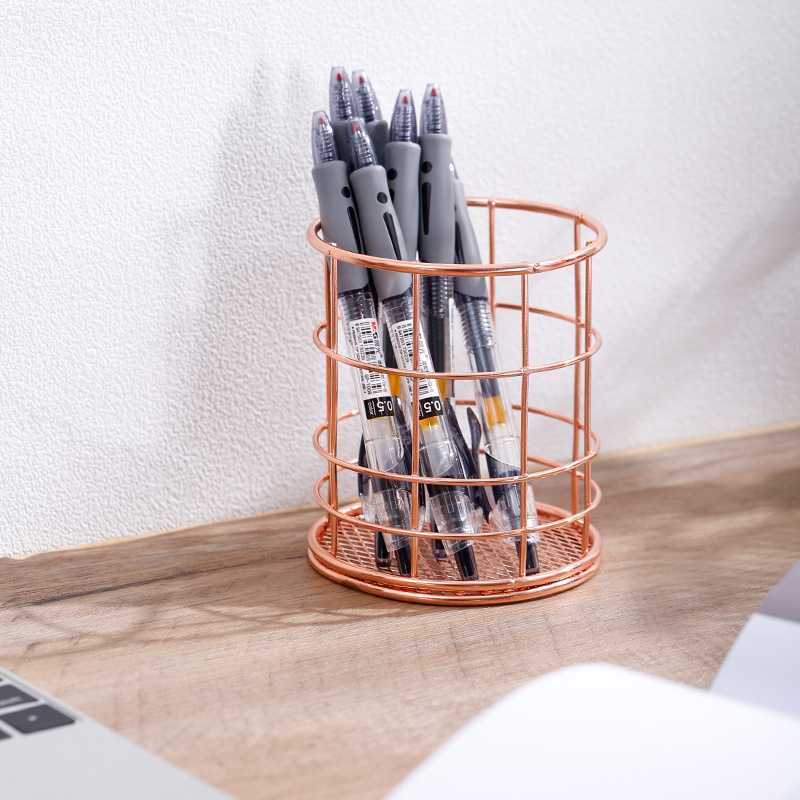 INS simple titular de la pluma multifuncional caja de almacenamiento de escritorio del estudiante de almacenamiento de metal rack organizador creativo contenedor al por mayor