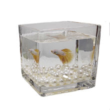 斗鱼小鱼缸方形加厚型生态珍珠水晶装饰半月水族箱水培花瓶速卖通