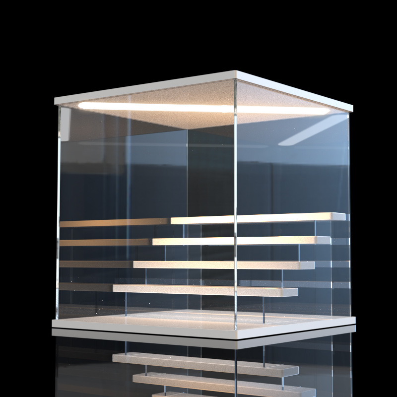 Caja ciega soporte de exhibición de almacenamiento burbuja Caja de exhibición de luz mate a prueba de polvo caja de almacenamiento de acrílico transparente hecha a mano