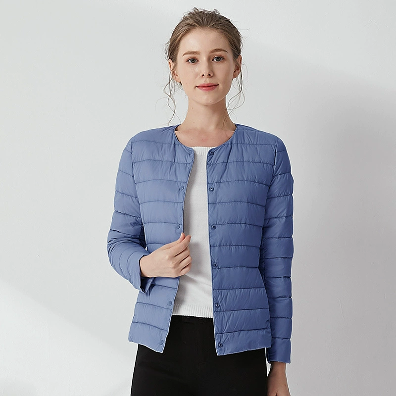 Женская укороченная пуховая куртка для трансграничной торговли, осень-зима 2024, легкая, с тонкой подкладкой, стильная, теплая и компактная.