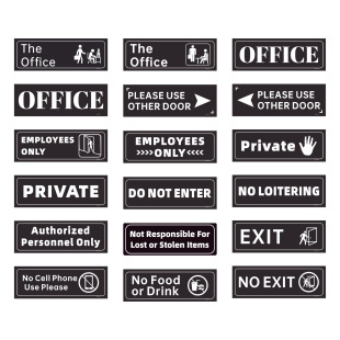 Cross-Border English Office Sign Stickers Store Restaurant Signage Door Signs Corporate Signage Adhesive Wall Stickers